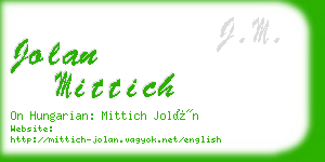 jolan mittich business card